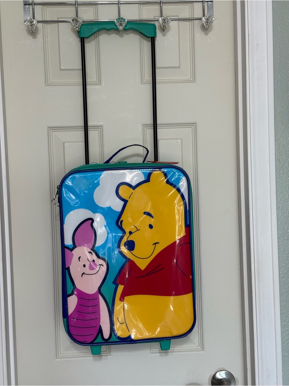 Vintage Disney Store Winnie the Pooh Rolling Carry-On Bag - Bright Cartoon Print